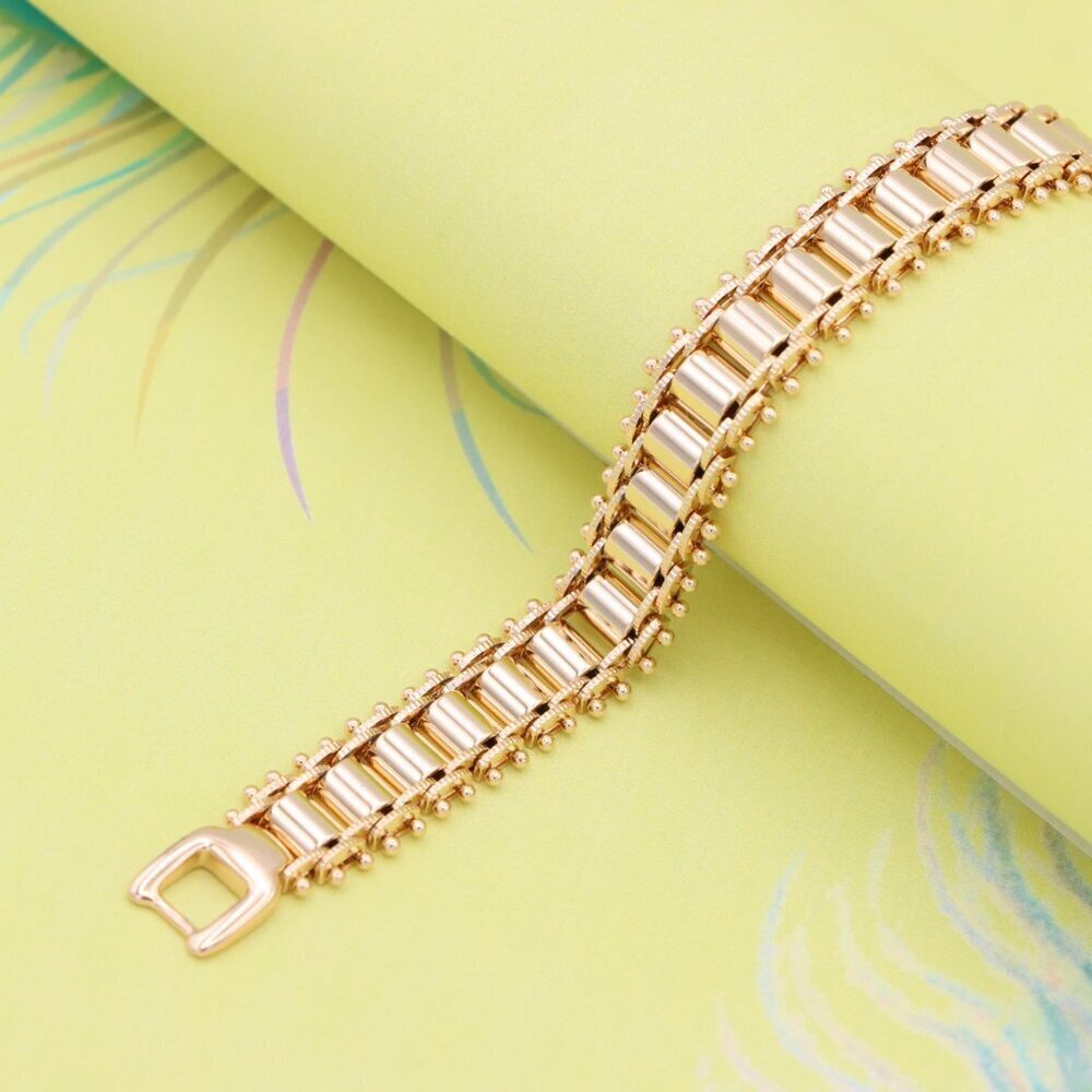 "Elegant Rose Gold Plated Bracelet with Geometric Bar Design,XPBL0910 - Picture 5 of 12